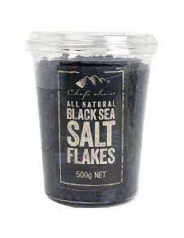 Chefs Choice Flakes di mare di sale tutto naturale nero 500 Gr vasca