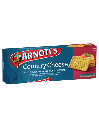 Arnotts Crackers Country Cheese 250gm x 1
