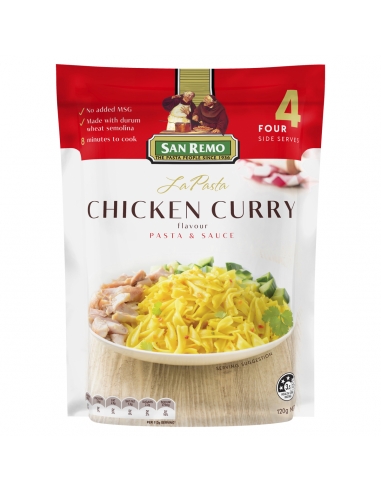 La Pasta Curry de poulet 4 Servir 120gm x 6