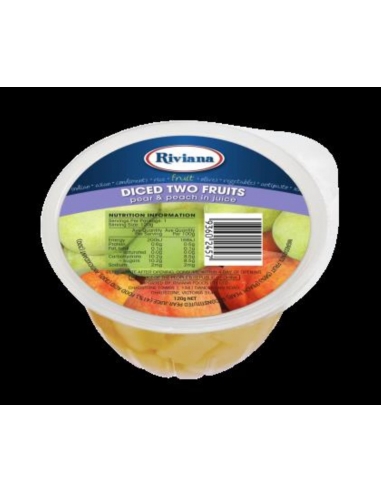 Riviana Two Fruits Diced Cups In Natural Juice 12 X 120gr Tray