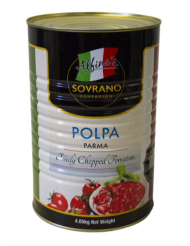 Alfinas Sovrano Pomodori Polpa finemente Chopped 4.05 Kg Can