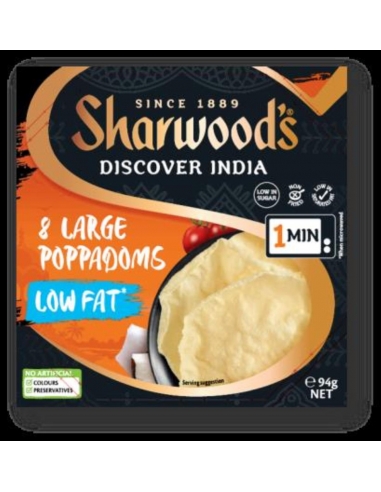 Sharwoods Pakiet Pappadums o niskiej zawartości tłuszczu 94 gr