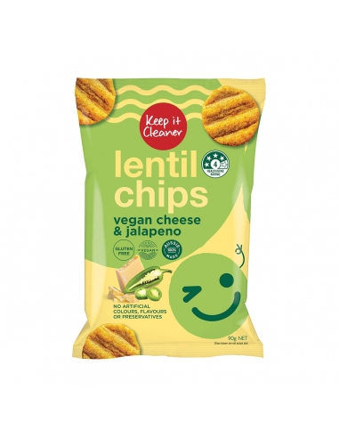 Keep It Cleaner Lentil Chips Cheese Vegan y Jalapeno 90g x 5