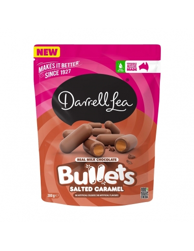 Darrell Lea Milk Chocolate Bullets Salted Caramel 200g x 12