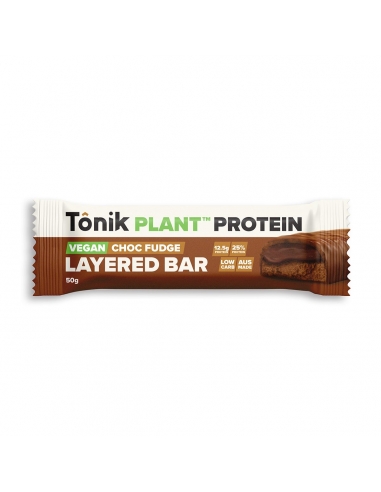 Tonik Plant Proteine Layers Bar Vegan Choc Fudge 50g x 12