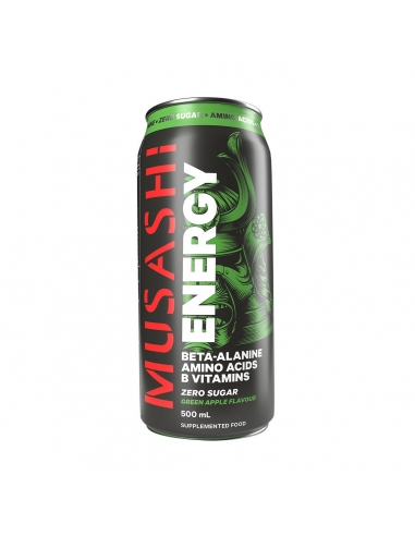 Musashi Energy ドリンクグリーンアップル500ml x 12