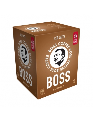 Boss Coffee Latté glacé 237 ml, paquet de 4 x 6