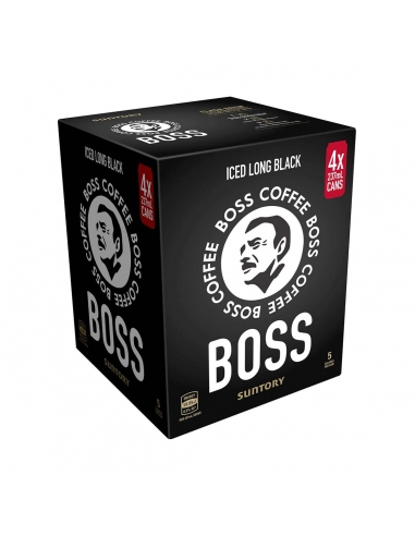 Boss Coffee Confezione da 4 x 6 pezzi lunghi neri da 237 ml