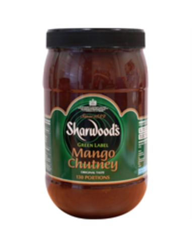 Sharwoods Chutney Mango Zielona etykieta Słoik 2,6 kg