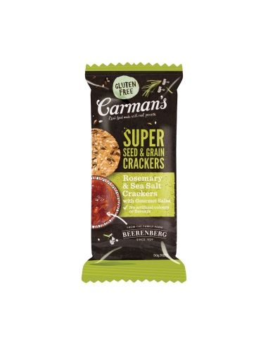 Carmans Crackers To Go sól morska z rozmarynem i salsą 50 g x 8