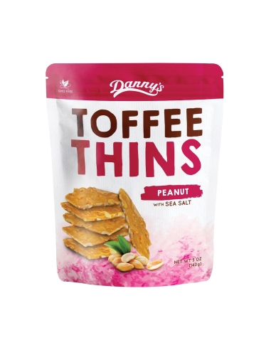 Dannys Thins Toffe Peanut 140g x 12