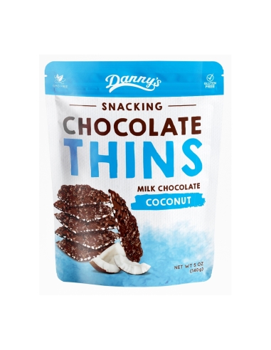 Dannys チョコレート Thins ココナッツ 140g x 12