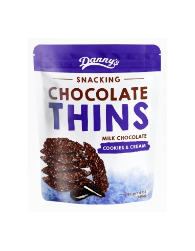 Dannys チョコレート Thins クッキーとクリーム 140g x 12