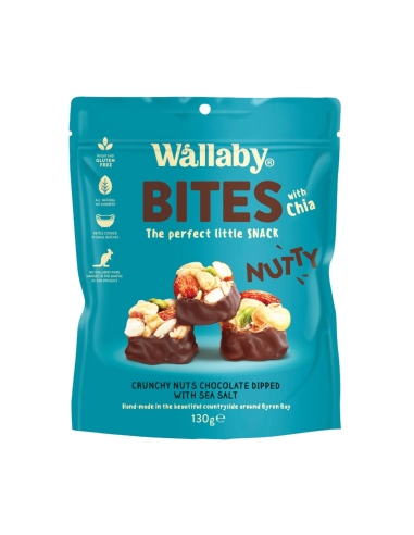 Wallaby Nutty Crunch Noix Chocolat Trempées avec Sel Marin 130g x 8