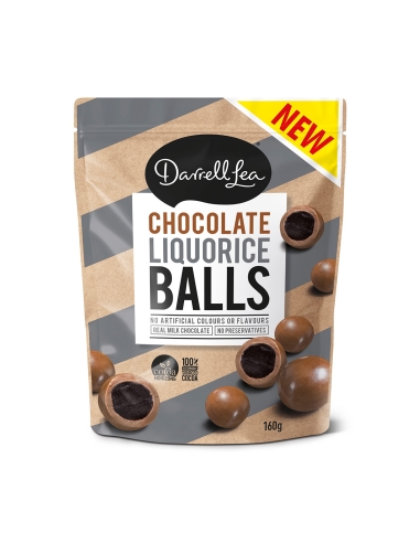 Darrell Lea Bolas de chocolate y regaliz 160 g x 12