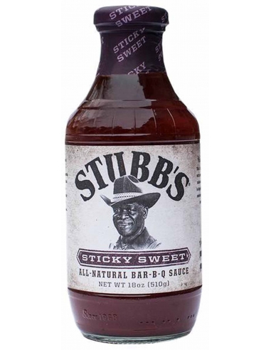 Sauce BBQ Sucrée Collante Stubbs 510g