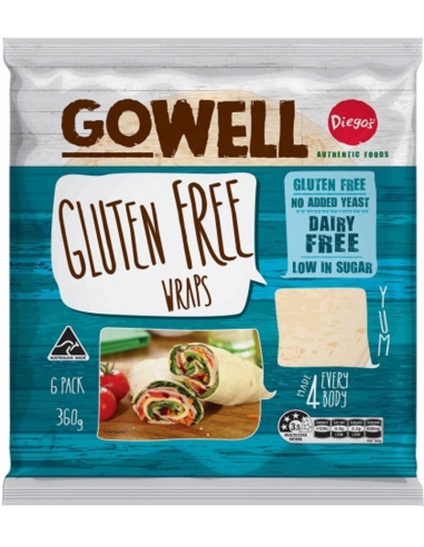 Gowell glutenfreie Wraps, 6er-Pack x 12