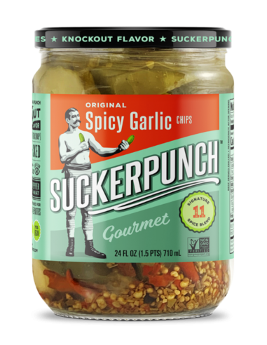 Suckerpunch Pickle Chips Gewürzter Knoblauch 710 ml