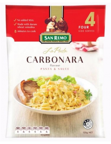 La Pasta Carbonara 4 porciones 120g