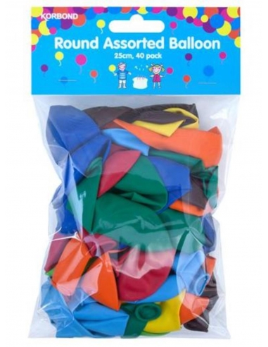 Korbond Ballon rund, sortiert, 40 Stück x 12