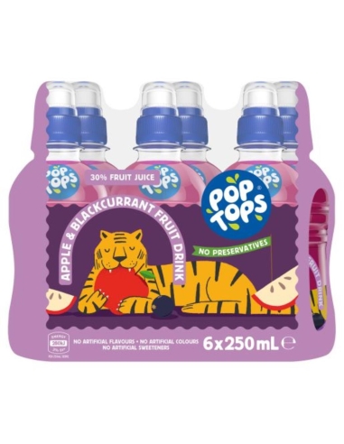 Pop Tops Apfel- und Johannisbeer-Fruchtgetränk, 6 x 250 ml