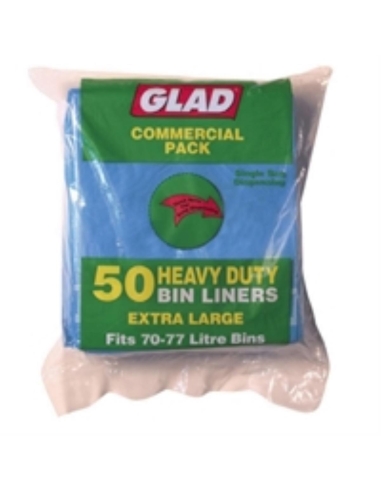 Glad Bags Bin Liners 75lt Blue 50 Pack x 1