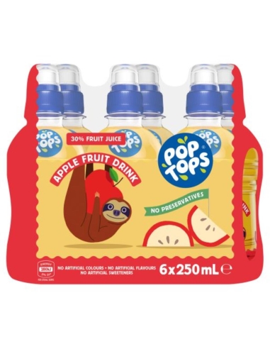 Pop Tops Apple Fruit Drink 6 by 250ml x 1