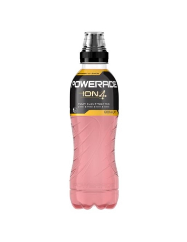 Powerade Bevanda sportiva con tappo a sorso alla fragola e limone 600 ml x 12