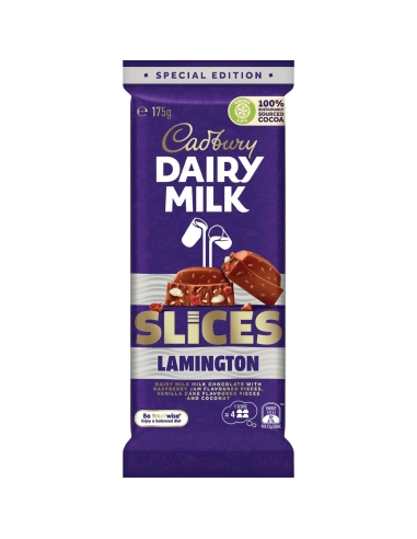 Cadbury Lait laitier Lamington Tranches 175g x 16