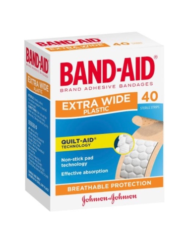 Bandaid Plastic Strips Extra Wide 40 Pack x 6