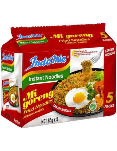 Indomie Mi Gorengの即刻のヌードルは5パック425gmを揚げました