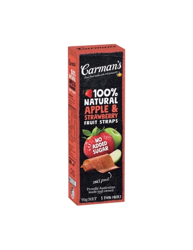 Carman's Fruit Straps Apple & Erdbeere 70g 5 Twin Pack x 36