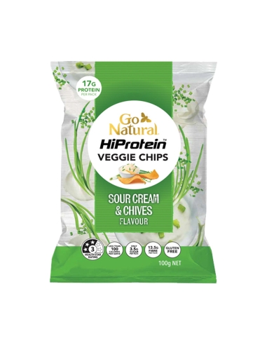 Go Natural Chips Végétariennes Hi Protein Crème Sure & Ciboulette 100g x 5