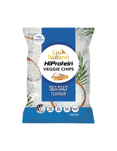 Go Natural Hi Protein Veggie Chips Sea Salt 100g x 5