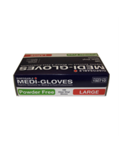 Workplace Gloves Vinyl Clear Large Powder Free 100 Pack x 1