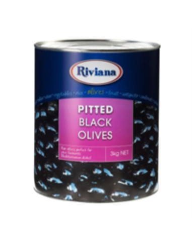 Riviana Entkernte schwarze Oliven 3 kg x 1