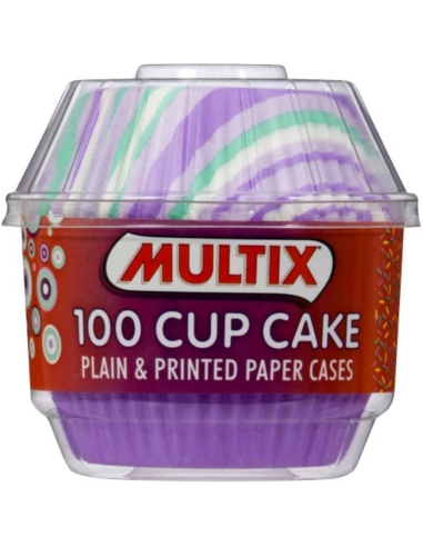 Multix Plain And Printed Cup Cake Pans 100s x 6