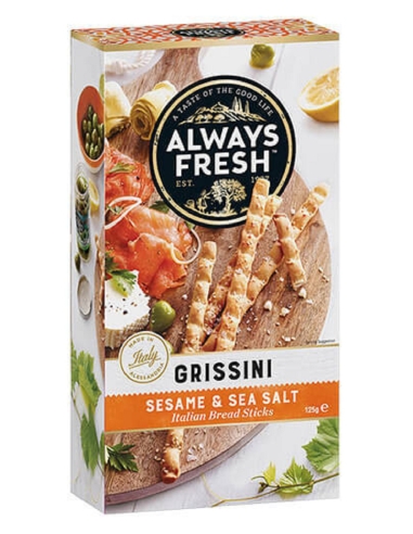 Always Fresh Grissini mit Sesamsamen und Salz, 125 g x 6