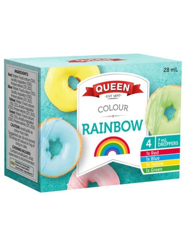 Queen Rainbow Barwnik spożywczy 4 Opakowanie 7 ml x 1