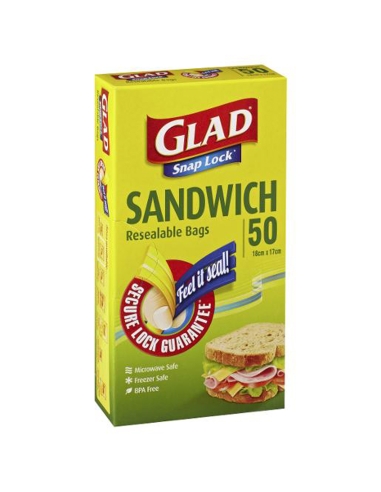 Glad Bolsas de fijación Sandwich Tamaño 50 Pack x 1