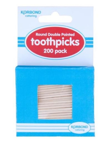 Korbond Doble ronda puntiagudos Toothpicks 200 Pack x 12