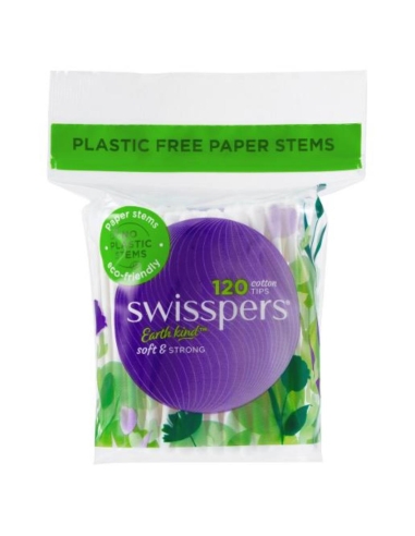 Swisspers Cotton Tips Papier Stengels 120 Pack x 12