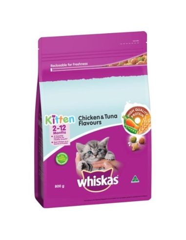 Whiskas Hühner- und Thunfisch-Kätzchenfutter, 800 g x 1