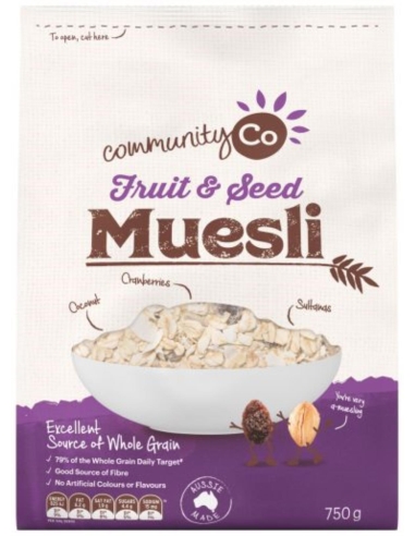 Community Co Fruit & Seed Muesli 750 gm x 6