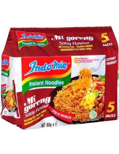 Indomie Mi Goreng Instant Noedels Saté 5 Pak 400 g x 1