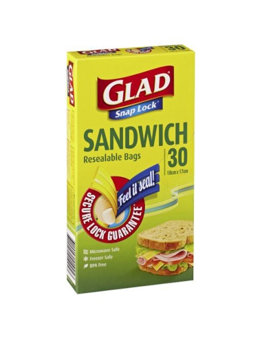 Glad Bolsas de fijación Sandwich Tamaño 30 Pack x 1