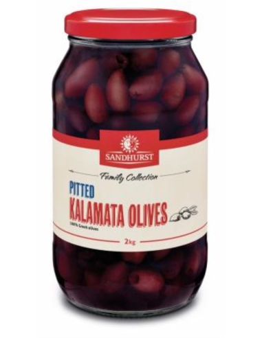 Sandhurst Olives Kalamata dénoyautées en verre 2 kg x 1