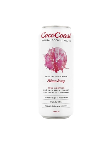 Coco Coast Agua de Fresa y Coco 500ml x 12