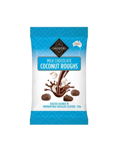 Hugos Milk Chocolate Coconut Roughs 150 g x 12