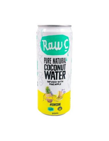 Raw C Agua de coco con infusión de piña 325 ml x 12